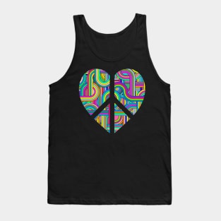 Abstract Heart Peace Sign Tank Top